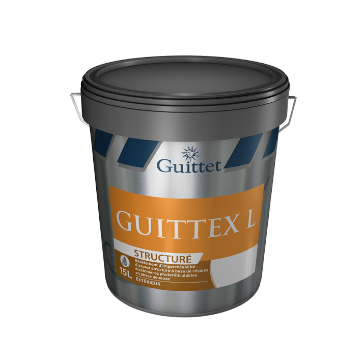 Guittet Guittex L structuré Revêtement d'imperméabilité Couche de Finition Façades - Blanc - 15L