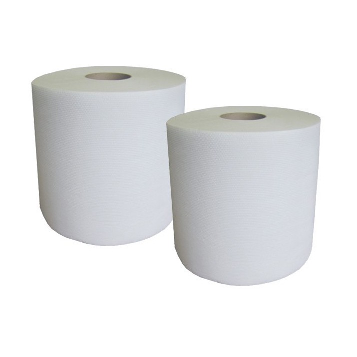 Bobine essuyage blanche 500 feuilles Lot de 2