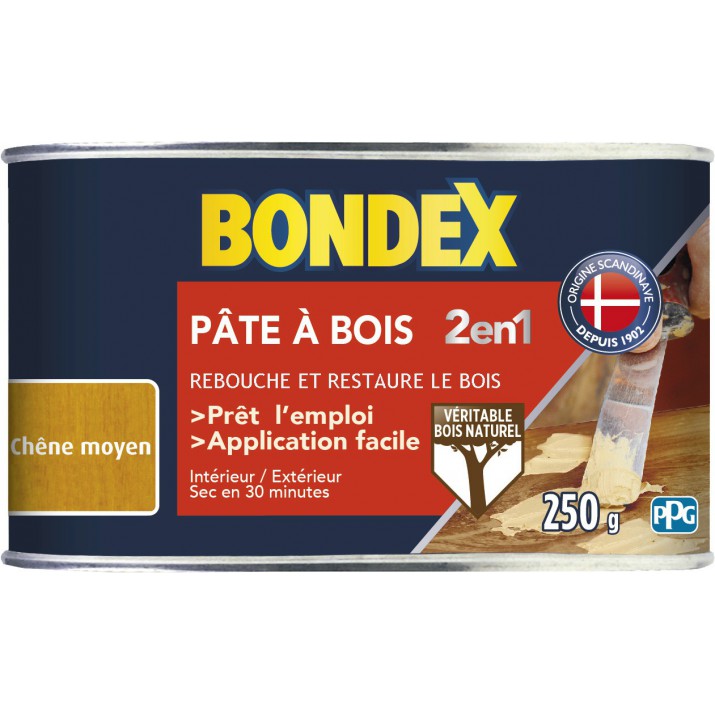 Bondex Pâte à Bois 2 en 1 Rebouche et Restaure - 250g