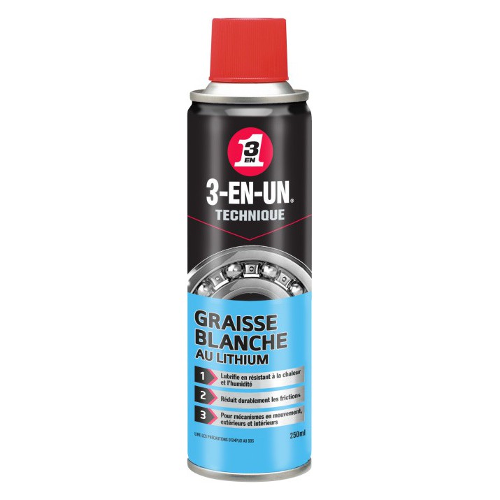 3-en-un Graisse blanche lithium 250ml