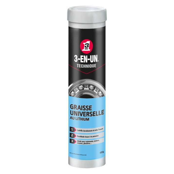 3-en-un Cartouche Graisse universelle au lithium 400g