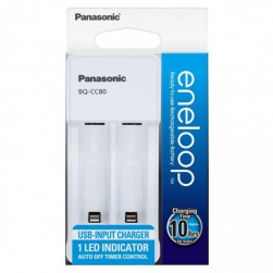 Chargeur de piles Eneloop BQ-CC80MCC20 USB avec 2 piles AA incluses