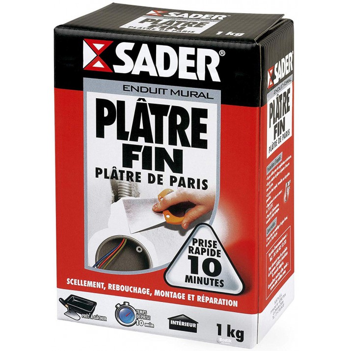 Plâtre fin en poudre Sader 1kg