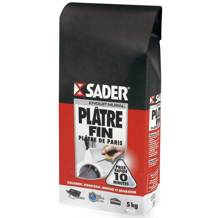 Plâtre fin en poudre Sader 5kg