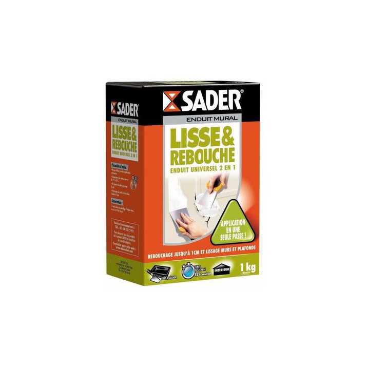 Enduit mural Lisse et Rebouche Sader 1kg
