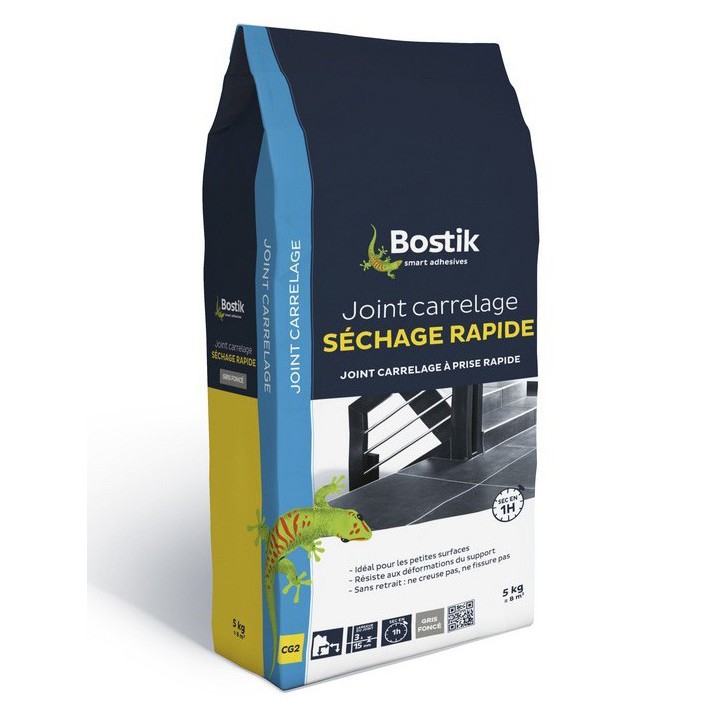 Bostik Joint séchage rapide gris foncé 5kg