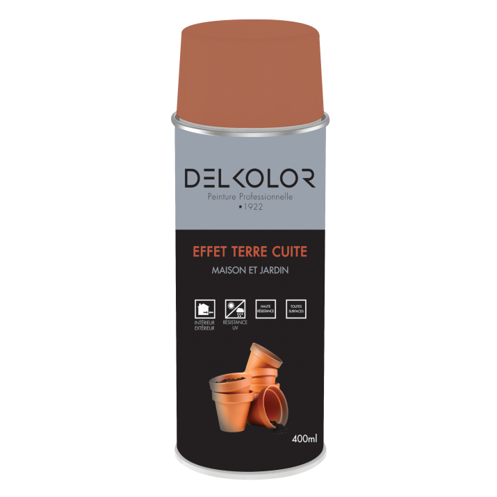 Delkolor Peinture Effet Terre Cuite en Aérosol - 400ml