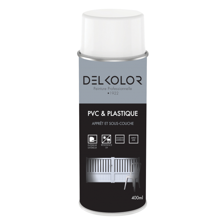 Delkolor Sous Couche Spéciale PVC et Plastique en Aérosol - 400ml