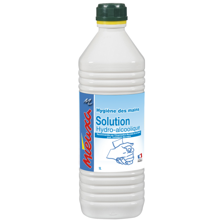 Solution Hydroalcoolique liquide bouteille 1L pour main