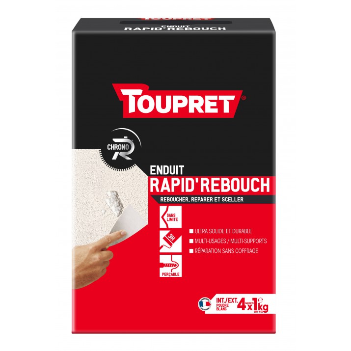 Toupret Enduit de rebouchage Rapid'Rebouch en poudre EN 4 kg