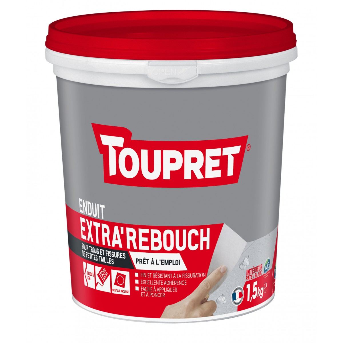 Touprelex® Enduit Allégé de Rebouchage - Enduit Extérieur - Toupret