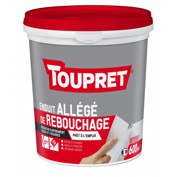 Toupret Enduit allégé de rebouchage pot de 600 ml