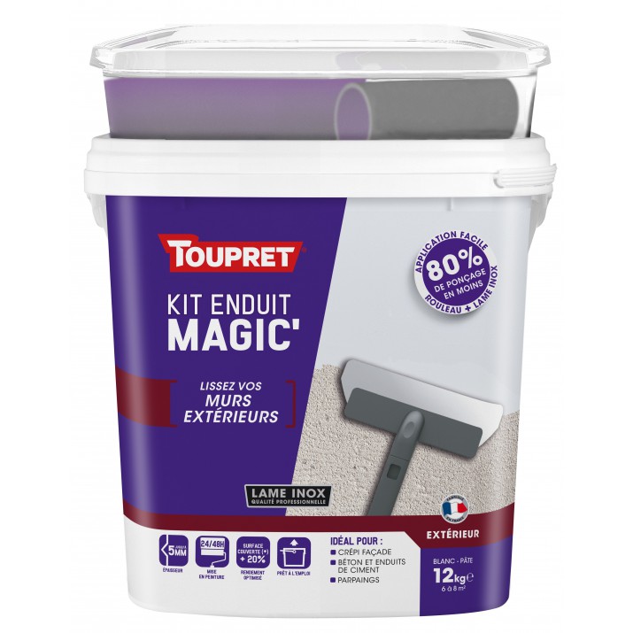 Toupret Kit enduit Magic'Extérieur en pâte pot 12kg