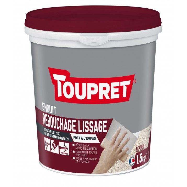 Toupret Rebouchage lissage 2 en 1 pot 1,5 kg