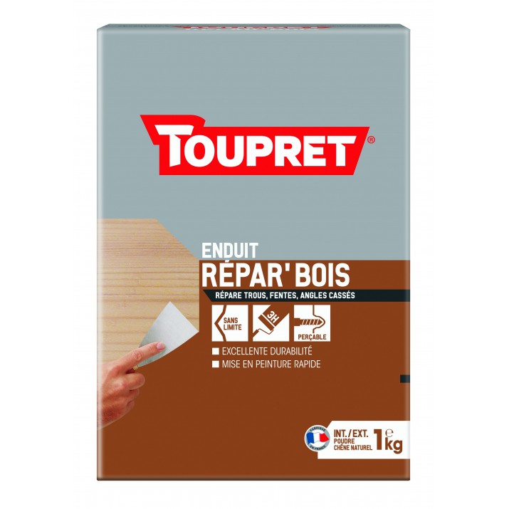 Toupret Enduit Repar'Bois en poudre 2 en 1 boite de 1 KG