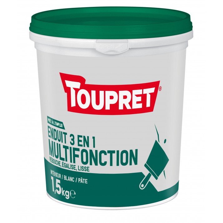 Toupret Enduit 3 en 1 multifonction pot 1,5 kg