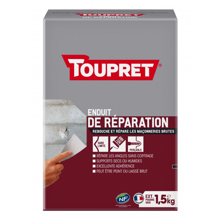 Toupret Enduit de réparation poudre boite 1,5 kg