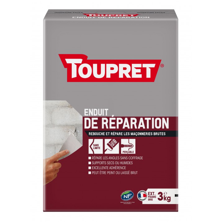 Toupret Enduit de réparation poudre boite 3 kg