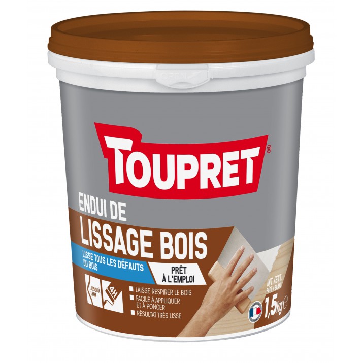 Toupret Enduit de lissage bois pot 1,5 kg