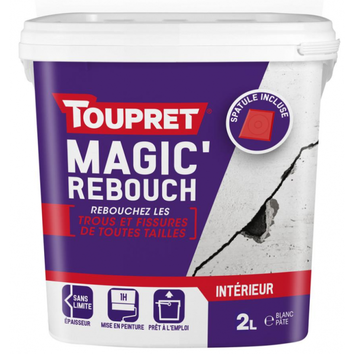 Toupret Enduit de rebouchage Magic'Rebouch en pâte allégé 2kg