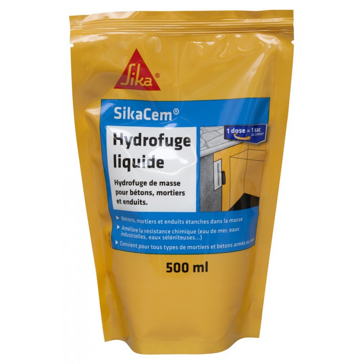 SikaCem Hydrofuge liquide pour bétons, mortiers et enduits