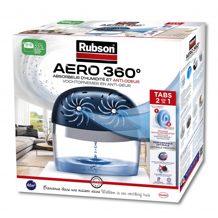 Rubson Absorbeur d'humidité Aero 360° 40m² anti odeurs