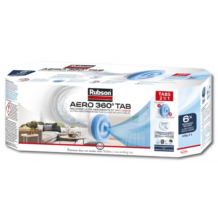 Rubson 6 recharges absorbeur d'humidité Aero 360° anti odeurs