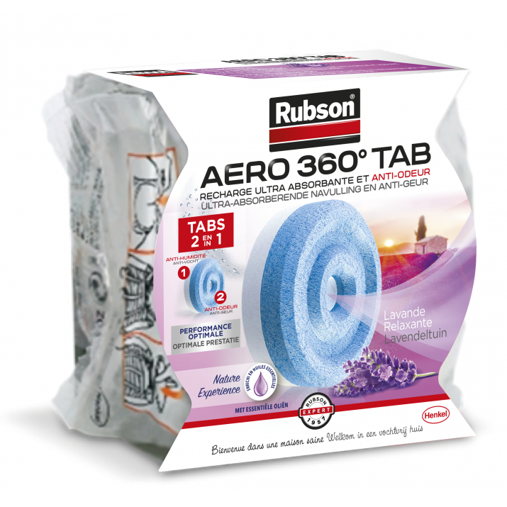 Rubson 1 recharge absorbeur d'humidité Aero 360° Lavande